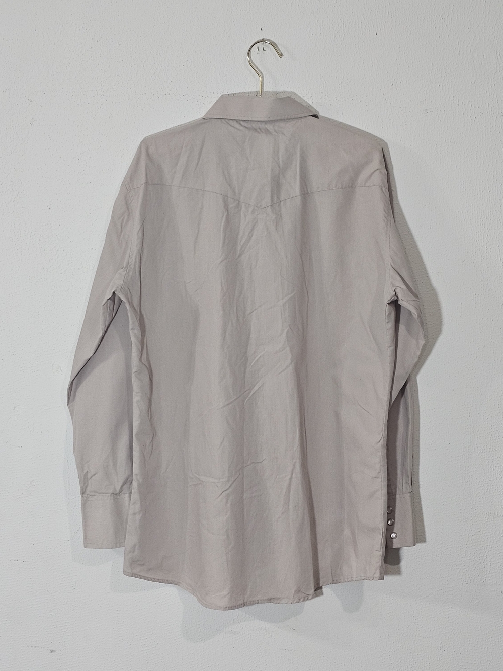 Classic Western Pearl Snap Button Shirt in Light Taupe Mens Sz XL Cowboy - Picture 2 of 8